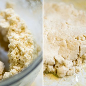 Preparing the dough.